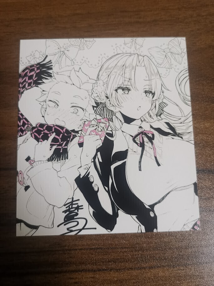 希少 秋月伊槻 直筆 イラスト付き サイン色紙 きっと夢中になる 検