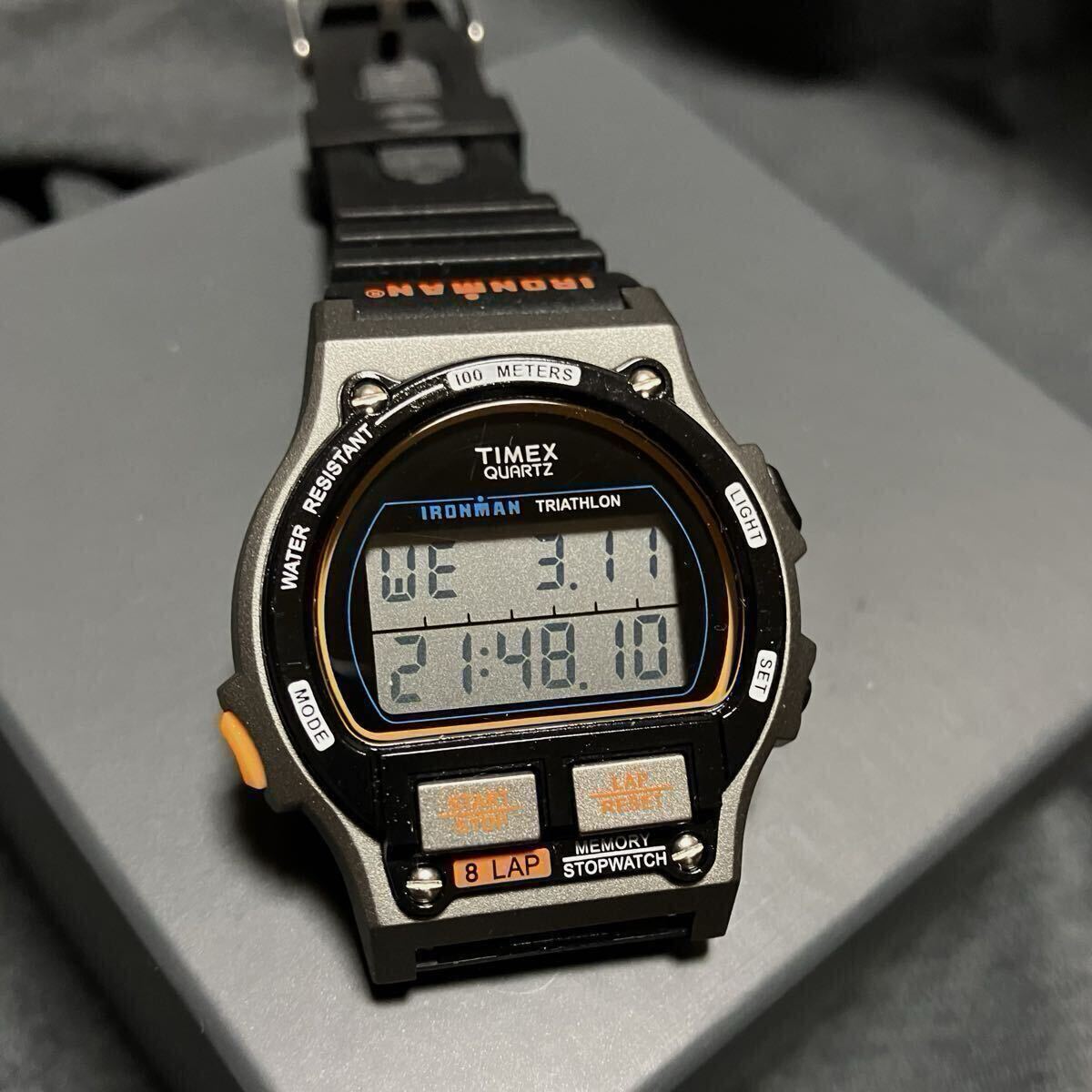 □TIMEX タイメックス 30YEARS IRONMAN デジタル腕時計 黒×黄[0305ES 