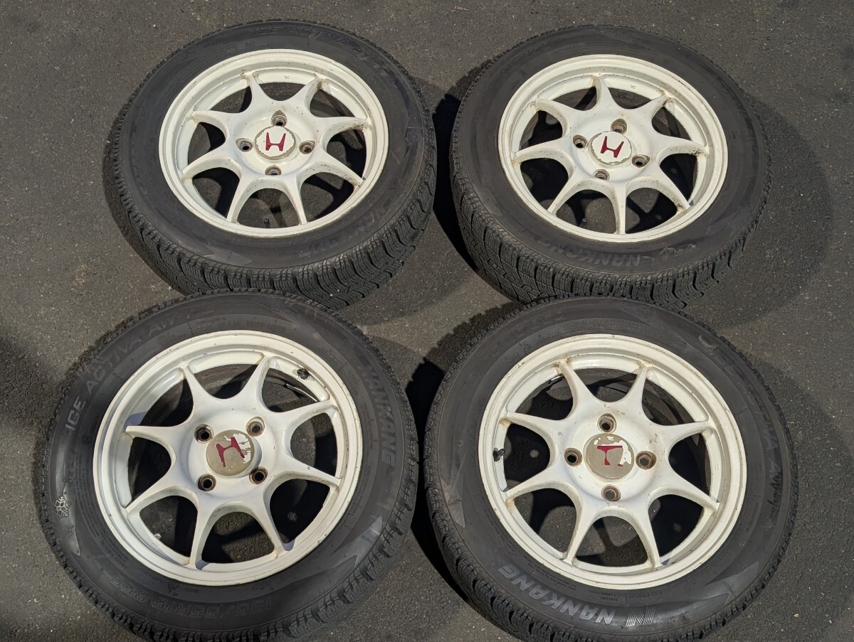 インテグラ DC2 純正ホイール タイヤセット バリ溝 195/55R15 6J ＋50