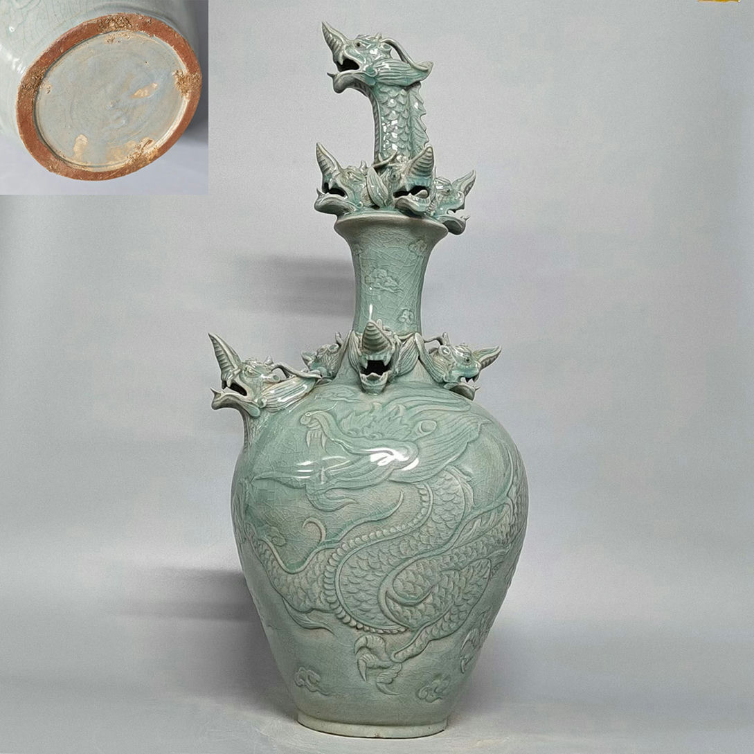 古美術品】AZ973 李朝初期 高麗青磁平碗・砂高台高麗青磁平碗・高麗