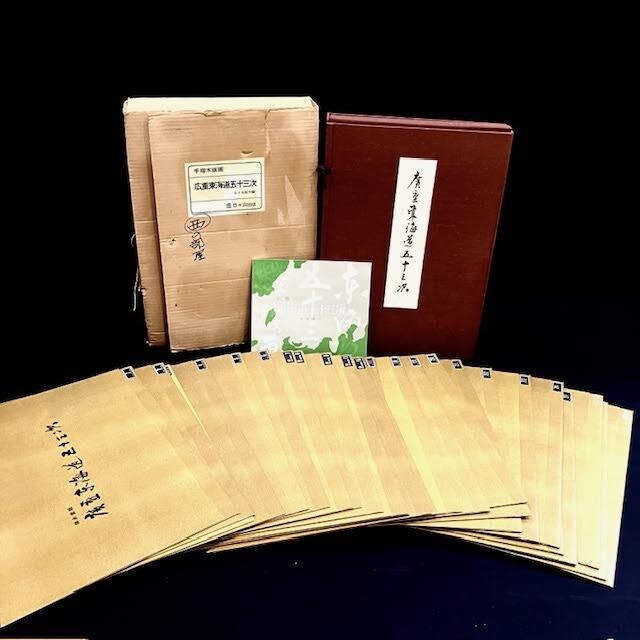 ◎広重東海道五十三次メダル 純銀小判 56枚セット / 総重量約1446g