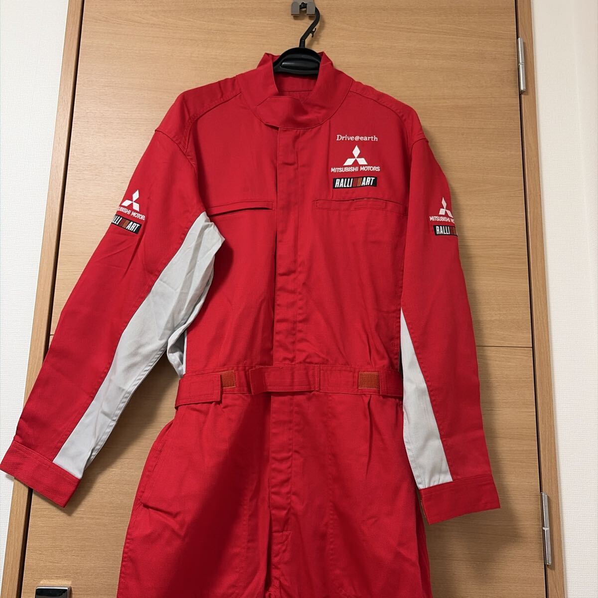 中古】MITSUBISHI MOTORS 三菱 つなぎ メンズ L 赤グレー RALLIART