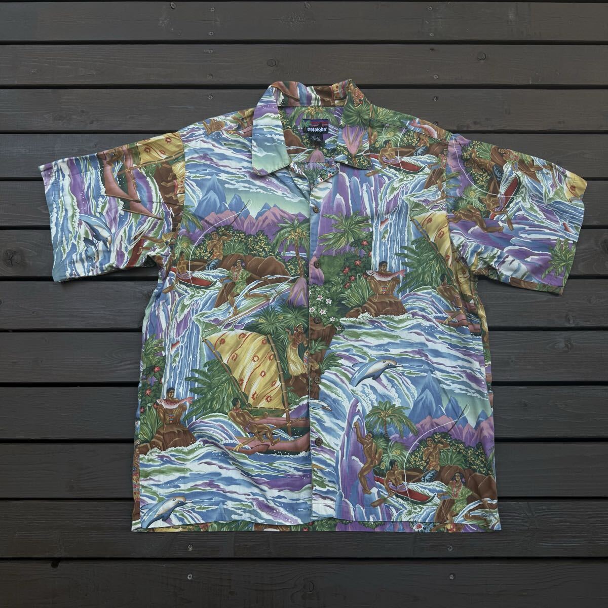 レア美品 ビンテージ patagonia 90'S パタゴニア 半袖シャツ 総柄