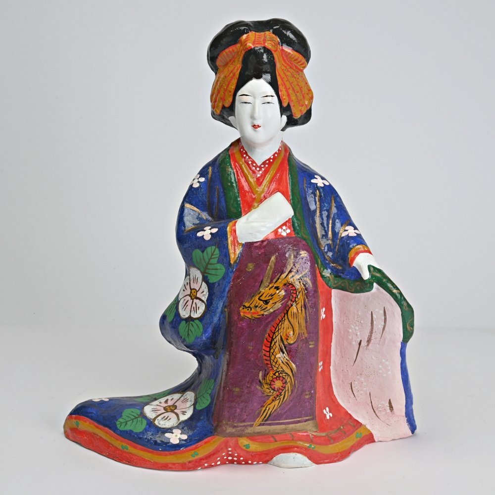 未使用に近い】郷土玩具 福島県 古い張子人形 三春張子 ひな人形