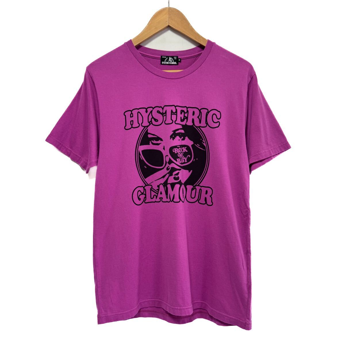 HYSTERIC GLAMOUR】ROCK ME BABY 半袖 Tシャツ メンズ 黒 サイズL