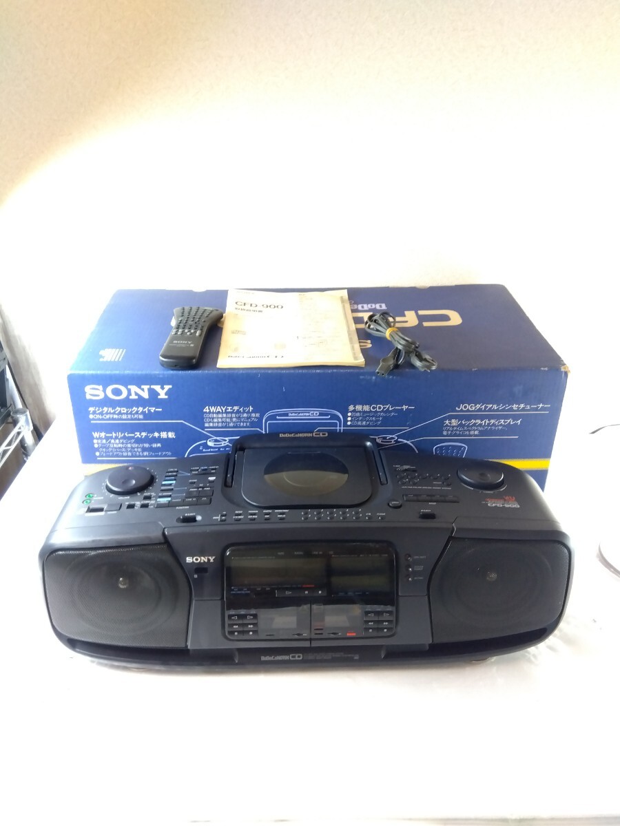 SONY CFD-900 ドデカホーン CDラジカセ リモコン付の落札情報詳細