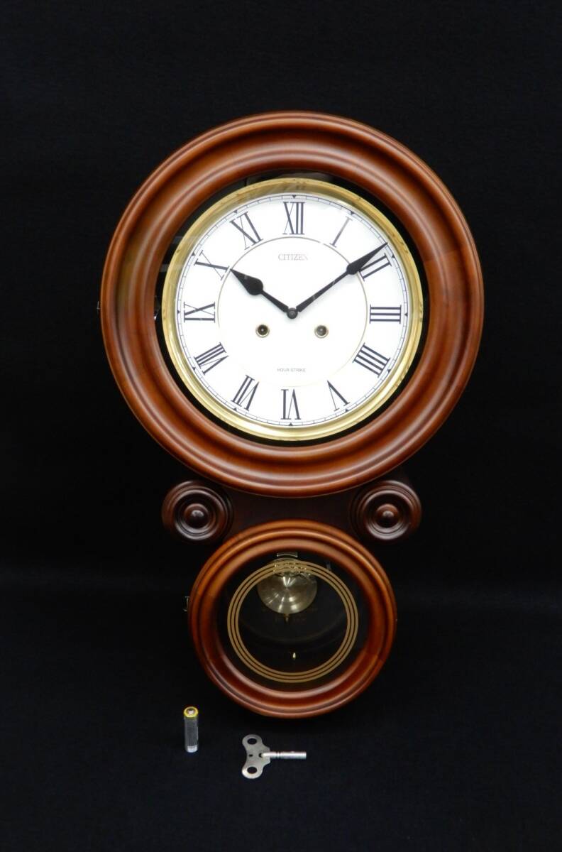 中古】【レトロ】☆CITIZEN/シチズン☆QUARTZ HOUR STRIKE 柱時計