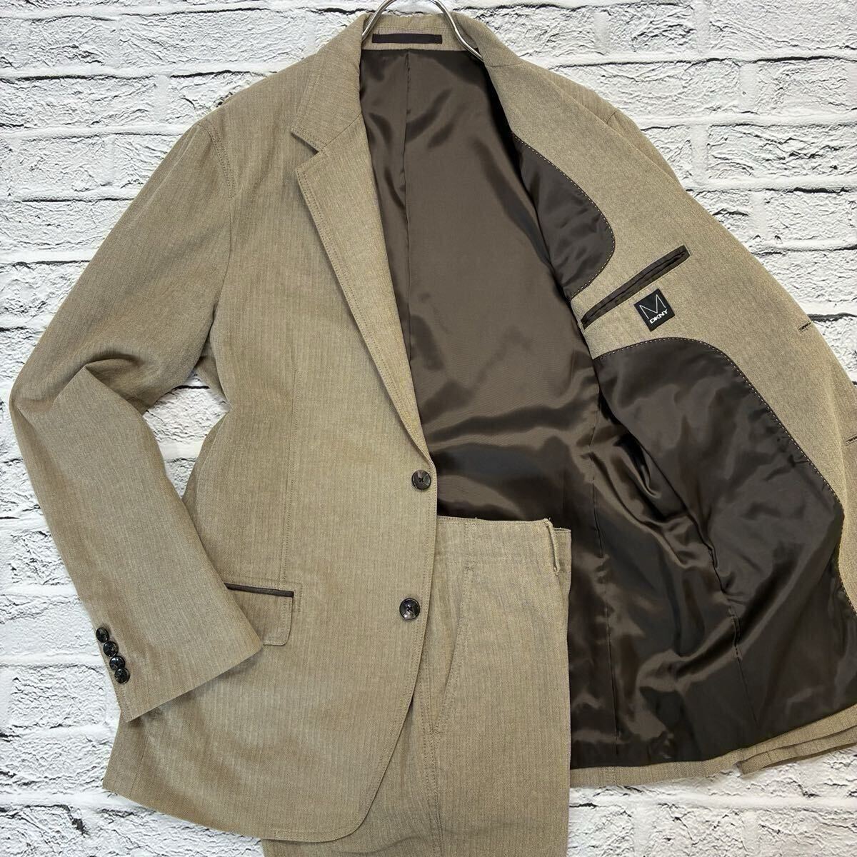 希少 DKNY JEANS 90s フード ダウンジャケット S レッド×シルバー 美品 