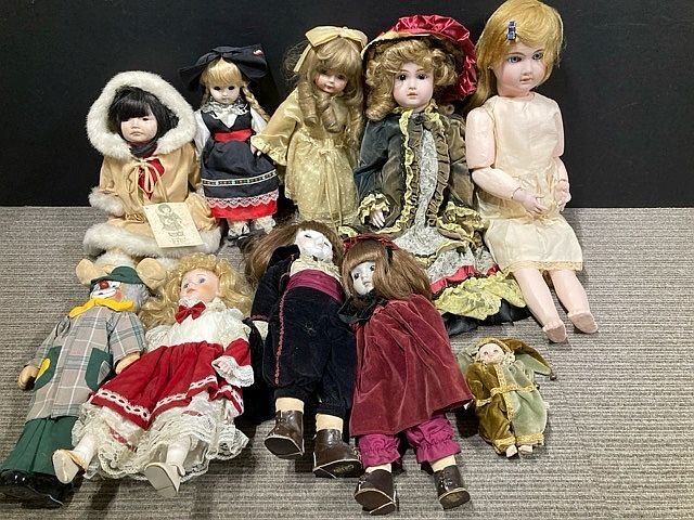 文中をご覧ください。】M913◇ビスクドール/ピエロ人形 高さ51cm 仮面