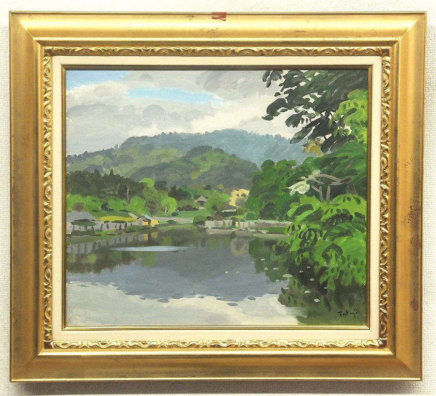 GLC】柳瀬俊雄 「風景」 油彩8号 日展審査員 光風会評議員 師:中村研一