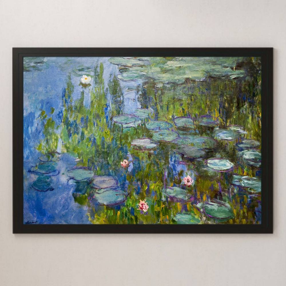 新品】クロード・モネ 睡蓮の池 黄金色 （特大）額付き 絵画