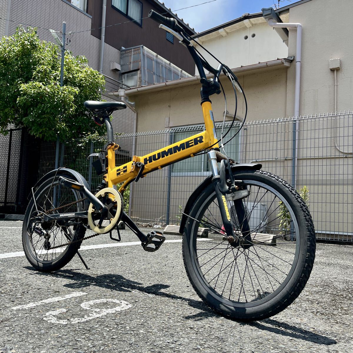自転車 Jeep 折りたたみ自転車 イエロー