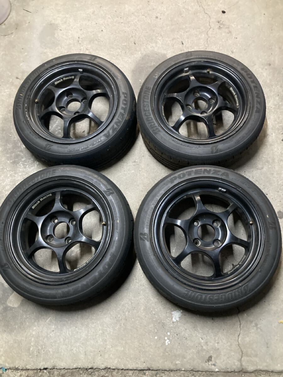 ブラックレーシングBR5 6J-14 100/4H オフセット+40 4本セット 補修