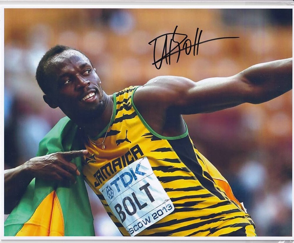 新品】ウサイン・ボルト 直筆サインフォト/写真 陸上 Usain Boltの落札