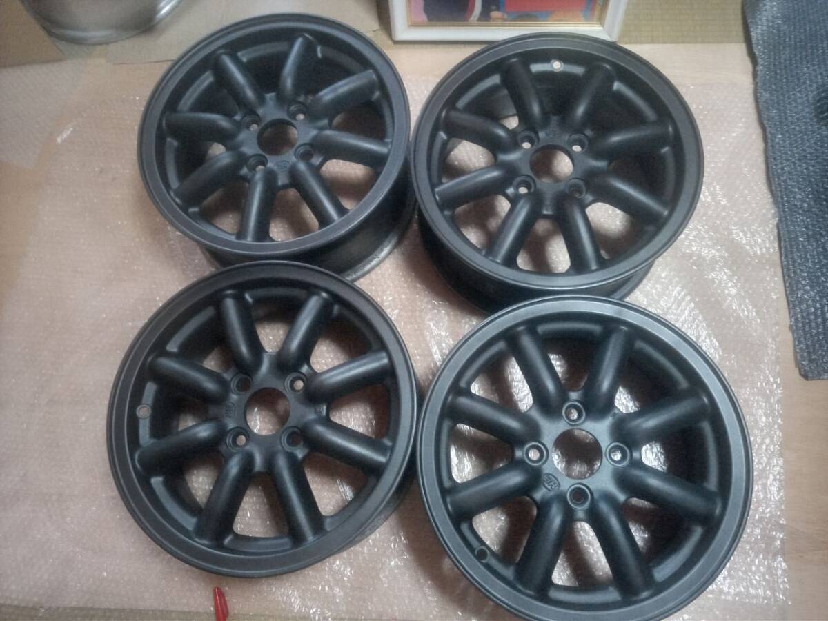 新品】ブラックレーシング14inc×6J pcd100 offset＋40と新品タイヤ165