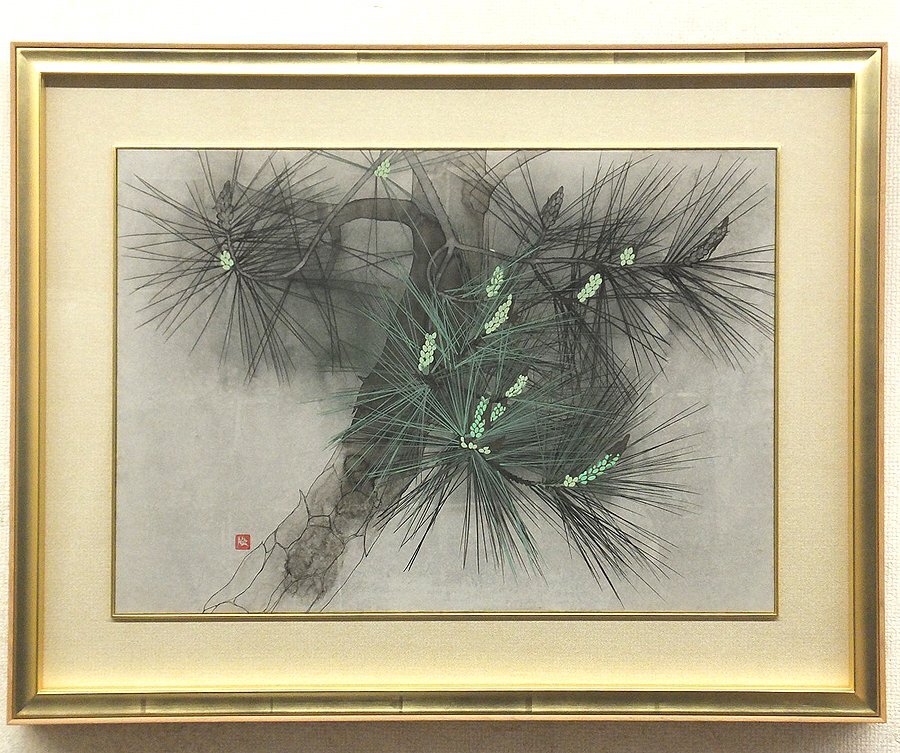 富士山の朝 』 油絵 風景 M10 額装 手描き肉筆 『 平山郁夫 』の落札