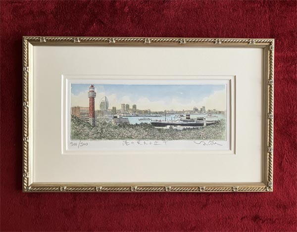 中古】192/○中西総一 油彩画 『横浜港』 風景画 F6号 肉筆 油絵 絵画