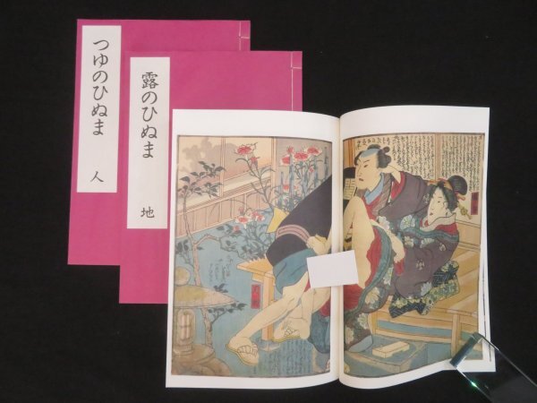 ◎0914-301◎春画 肉筆 絹本 彩色 全12図 共箱 合わせ箱 巻物 絵巻 枕