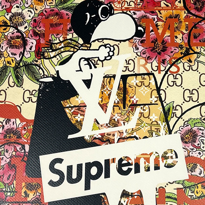 新品】043/スヌーピー×シュプリーム/Snoopy×Supreme/アートポスター/A4