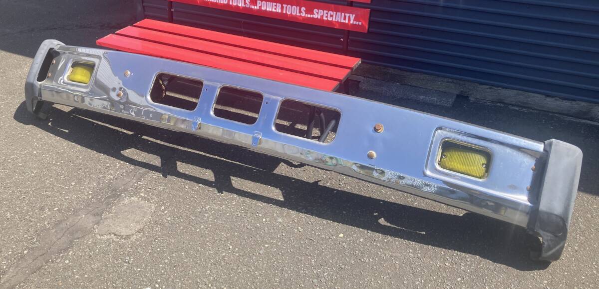 ウロコステンレス製星形マーカー入りリアバンパー ネタ隠しアルミ縞板