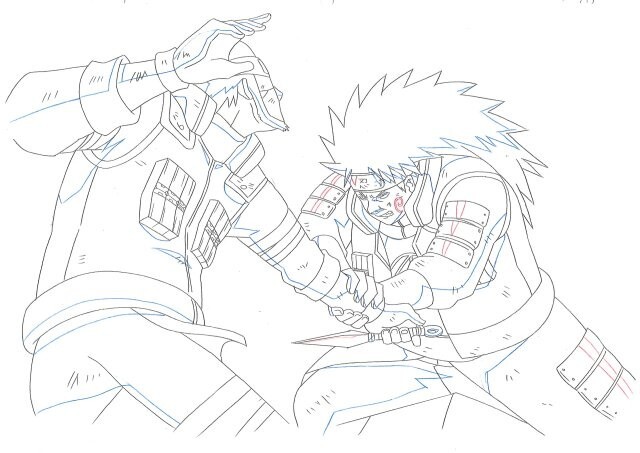 中古】NARUTO展 複製原稿 ナルト＆サスケ＆サクラ ペイン＆自来也 白