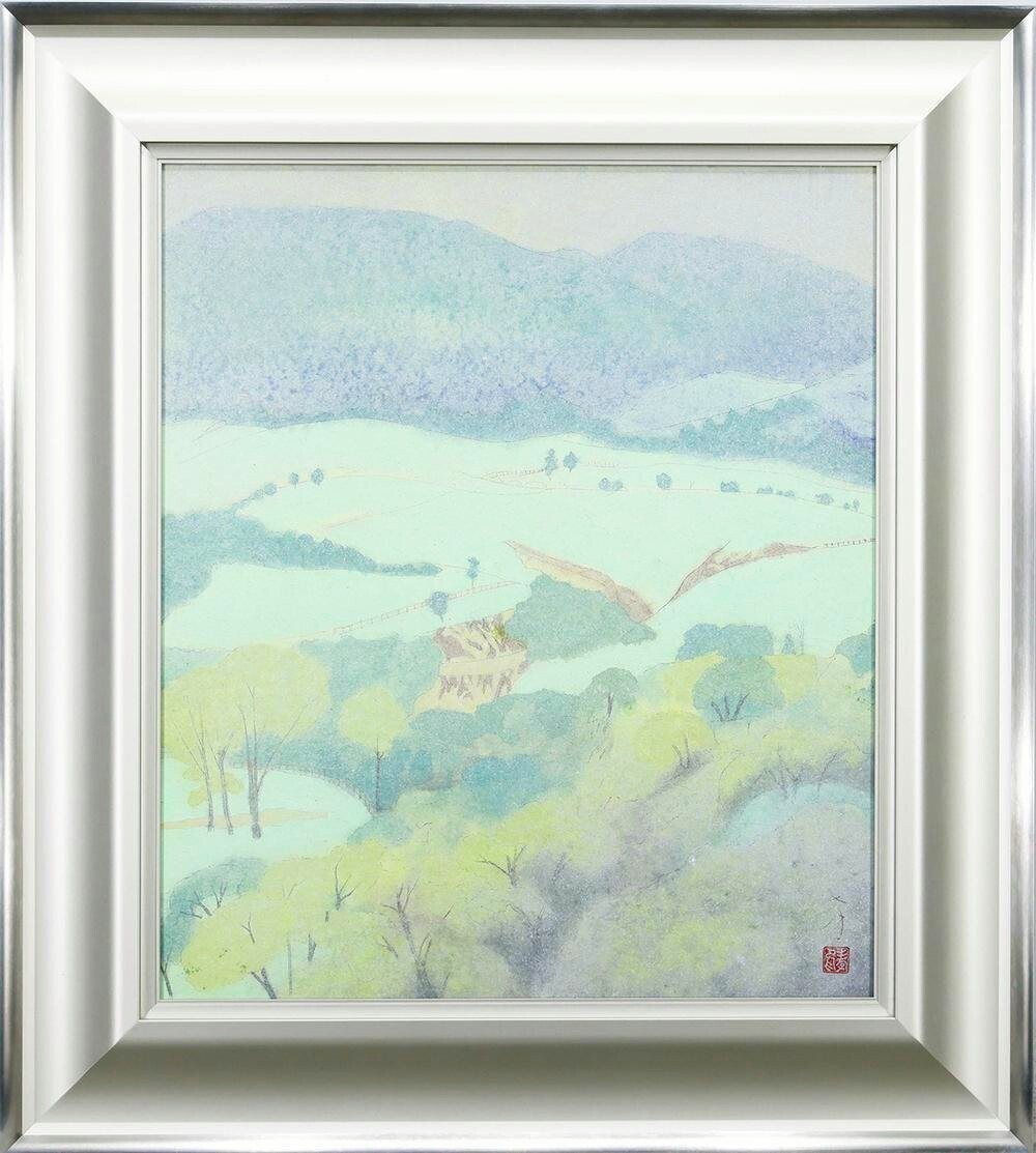真作】【WISH】平山郁夫 「厳島神社」 大作 陶板画 証明シール 〇文化