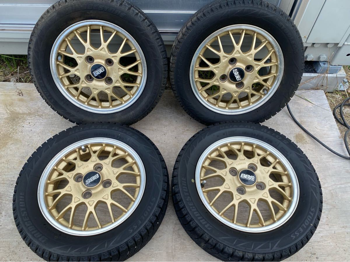 希少 スバル純正 BBS 13インチ 4穴 PCD100 4J+45 メッシュ 廃盤 絶版