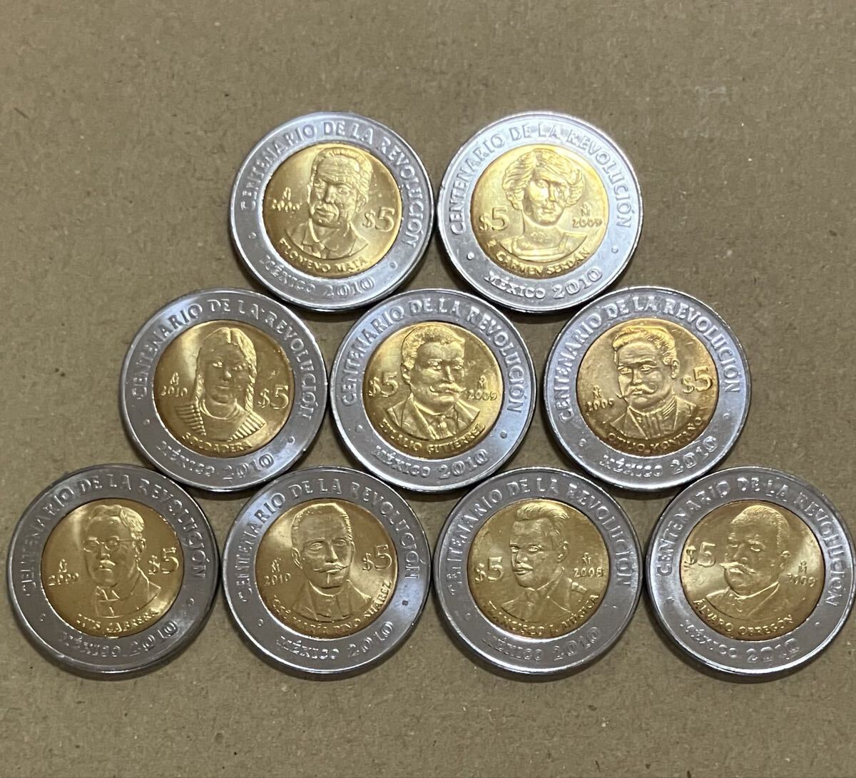 s049】古銭外国銭 メキシコ カッコいいバイメタルコイン 蛇を咥える鷹