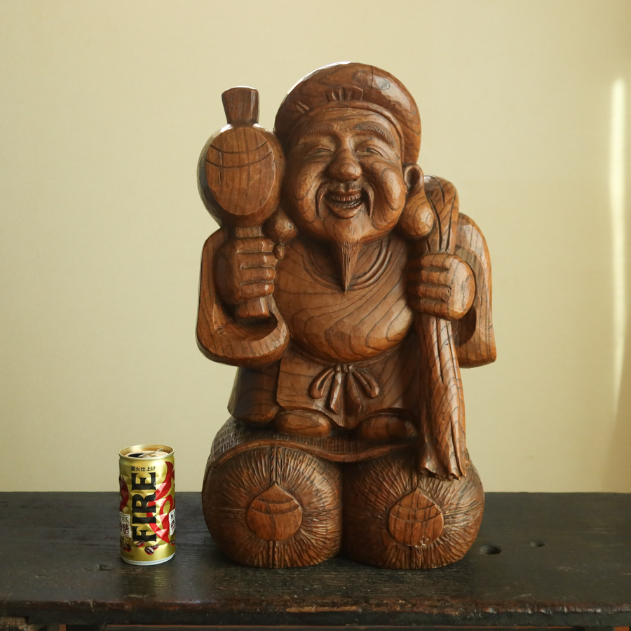 M 神具 古い神棚 木彫 大黒様 恵比寿様の落札情報詳細 - Yahoo