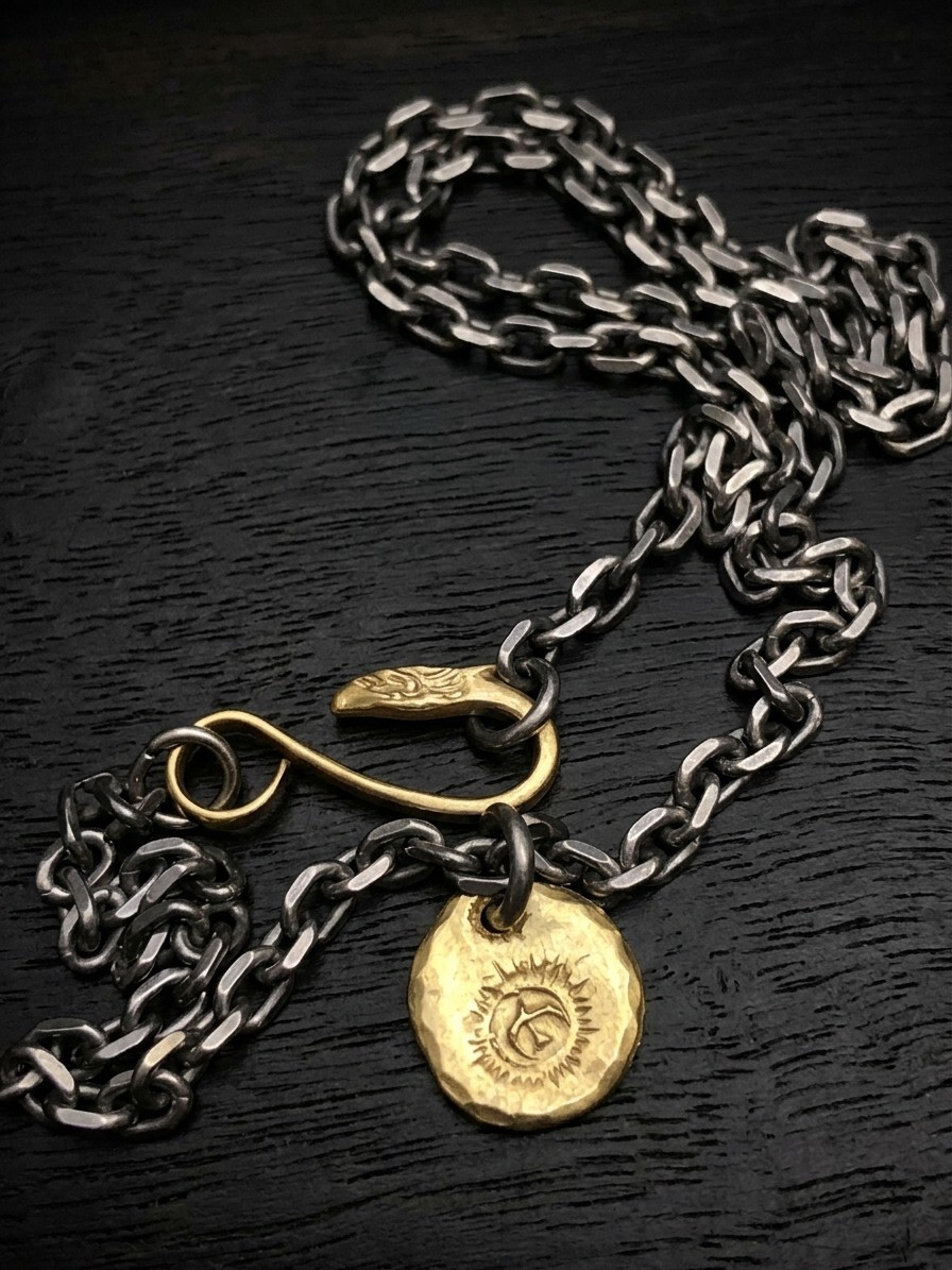 goro's【特大フェザー2枚組み 上金 先金特大 細角チェーン 全金メタル