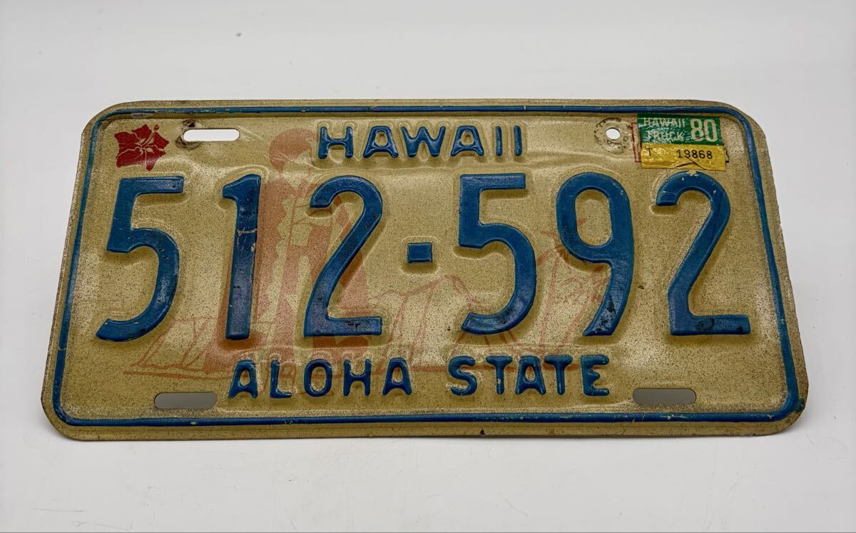 中古】本物 ハワイ ナンバープレート 2枚セット KCM 787 HAWAII ALOHA