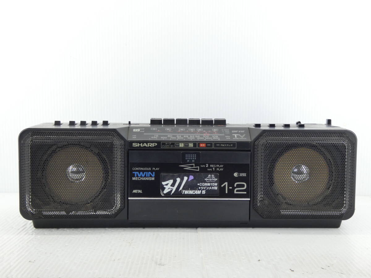 シャープ SHARP TWINCAM WCD CDラジカセ QT-73CD ☆リモコン・取説付