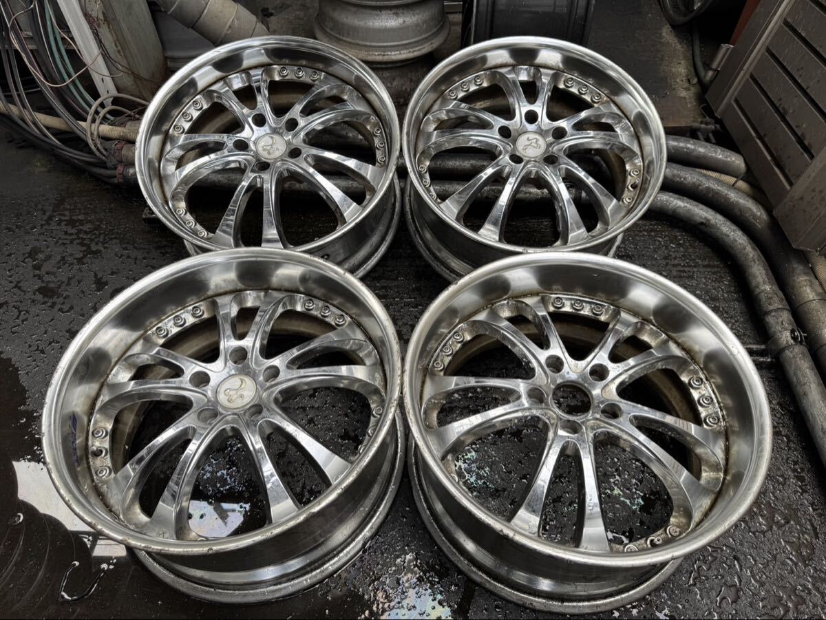 モンテ族　WORK ベルサリオ 19インチ 深リム 9J10J WORK Bersaglio ワーク ベルサリオ 深リム メッキ 19インチ アルミ