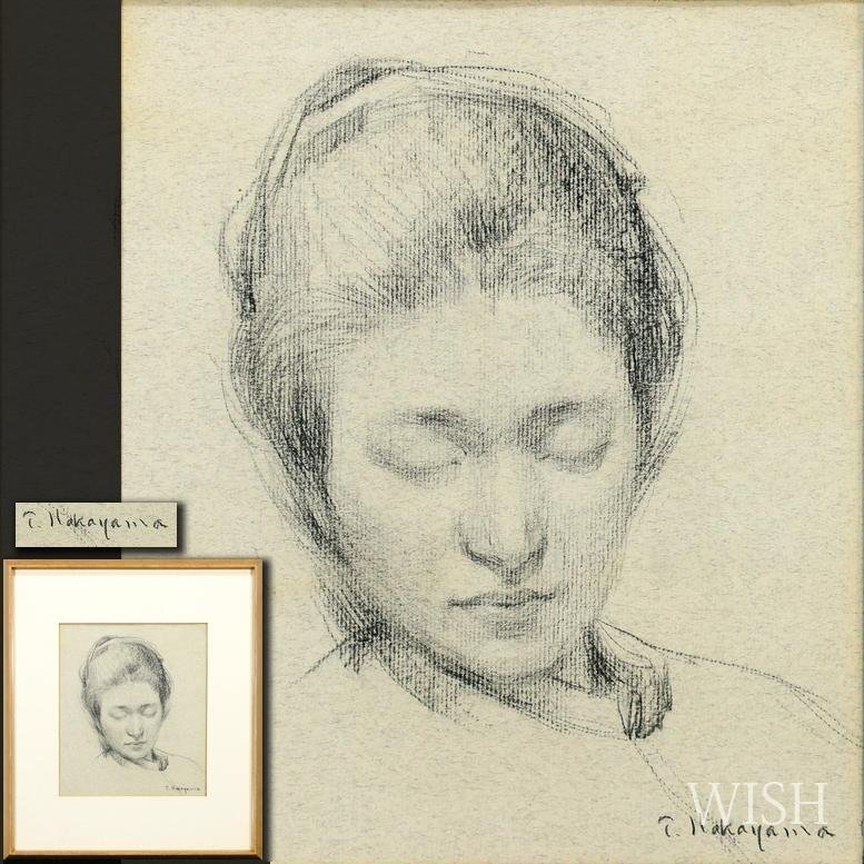 中古】東郷青児 「パリーの女」鉛筆画印刷もの 美人画 デッサン/T71の