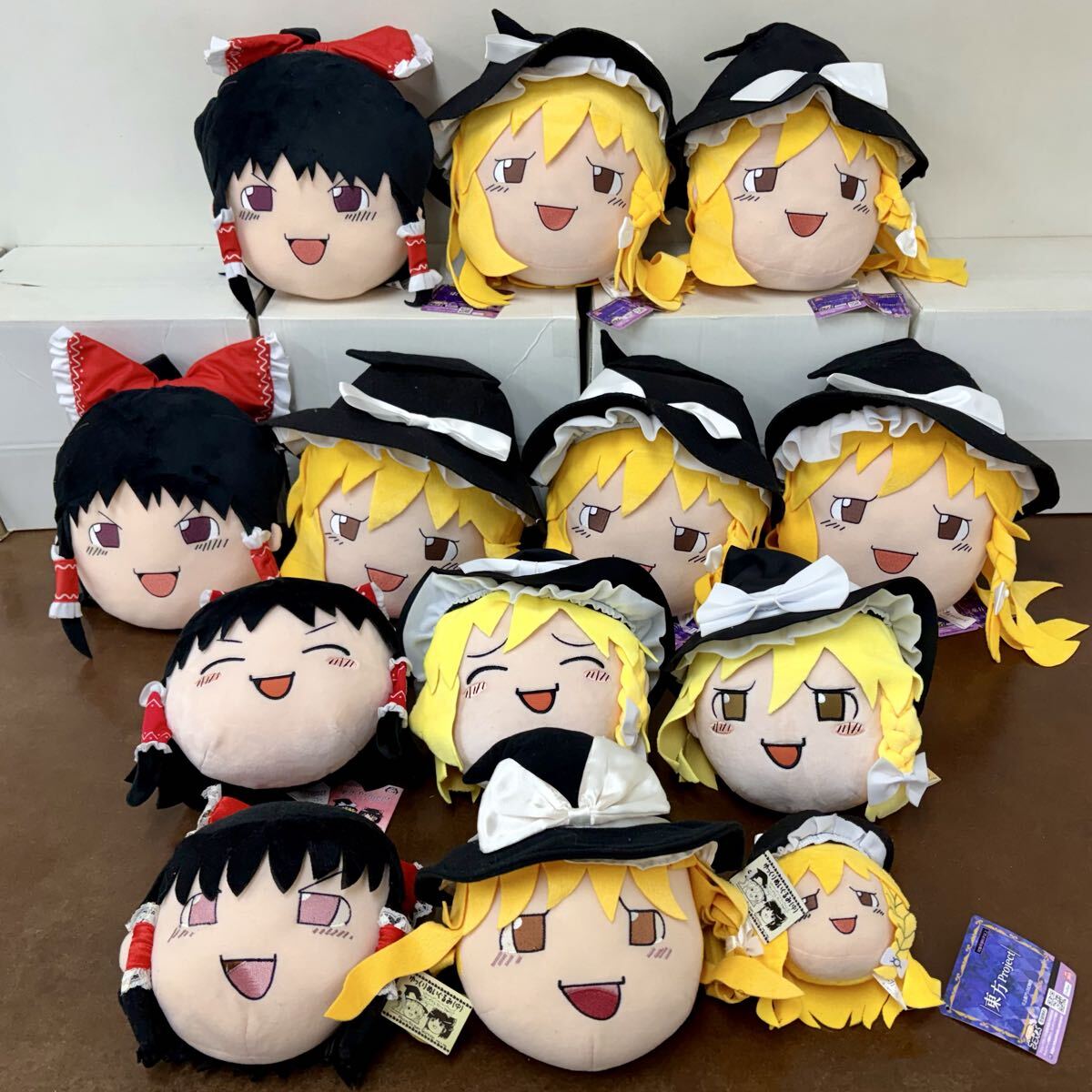 【匿名配送】東方Project ぬいぐるみ クッション まとめ売り 15点 未使用】東方Project ゆっくり霊夢もちもちクッション アイライツ 版