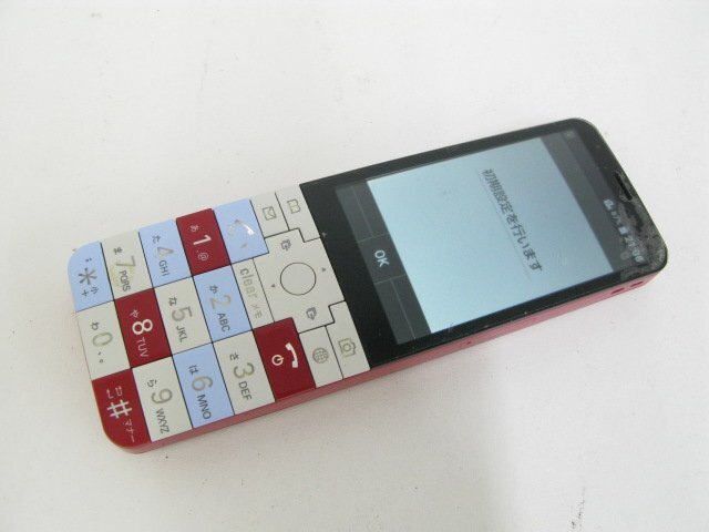 中古】B4010▽ au KDDI 初代 INFOBAR ニシキゴイ 赤 本体 ケータイ