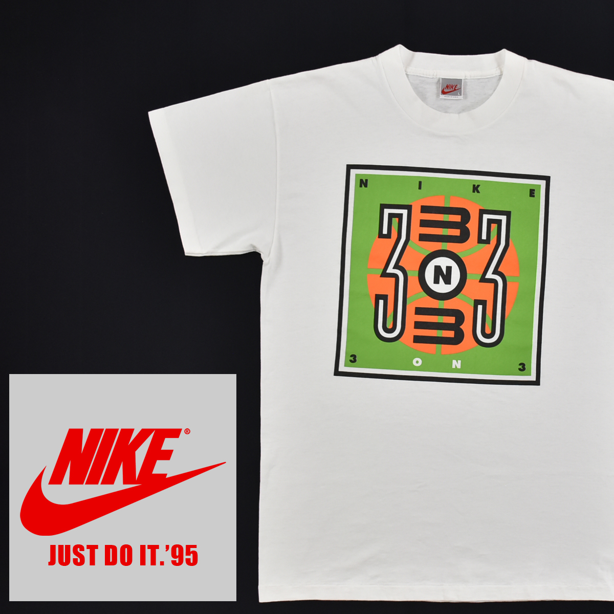 送料300円 Usa製 Nike ナイキ 銀タグ シルバータグ Just Do It 95 ヴィンテージ 3 On 3 シングルステッチ 半袖 Tシャツ 白 メンズ L の落札情報詳細 ヤフオク落札価格情報 オークフリー スマートフォン版