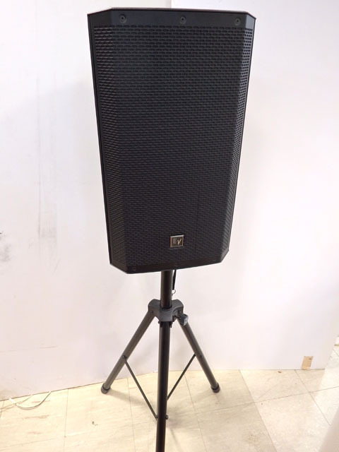 ElectroボイスZLX12Pパワードスピーカー中古品マイクとスタンド付き Electro-Voice/エレクトロボイス ZLX-12P パワードスピーカー 純正