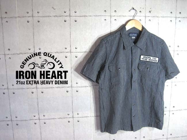 美品/IRON HEART アイアンハート/12oz ヒッコリーストライプ ワーク