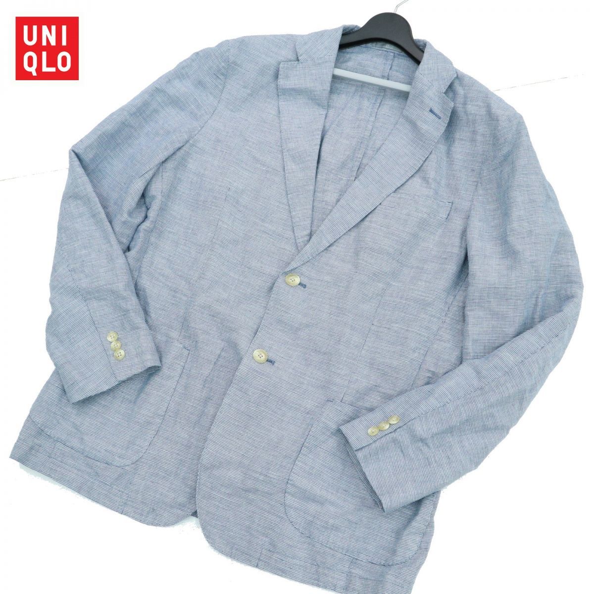美品 Uniqlo ユニクロ 春夏 麻 リネン コットン 2b 千鳥格子柄 テーラード ジャケット Sz Xl メンズ 大きいサイズ C63td327 の落札情報詳細 ヤフオク落札価格情報 オークフリー スマートフォン版