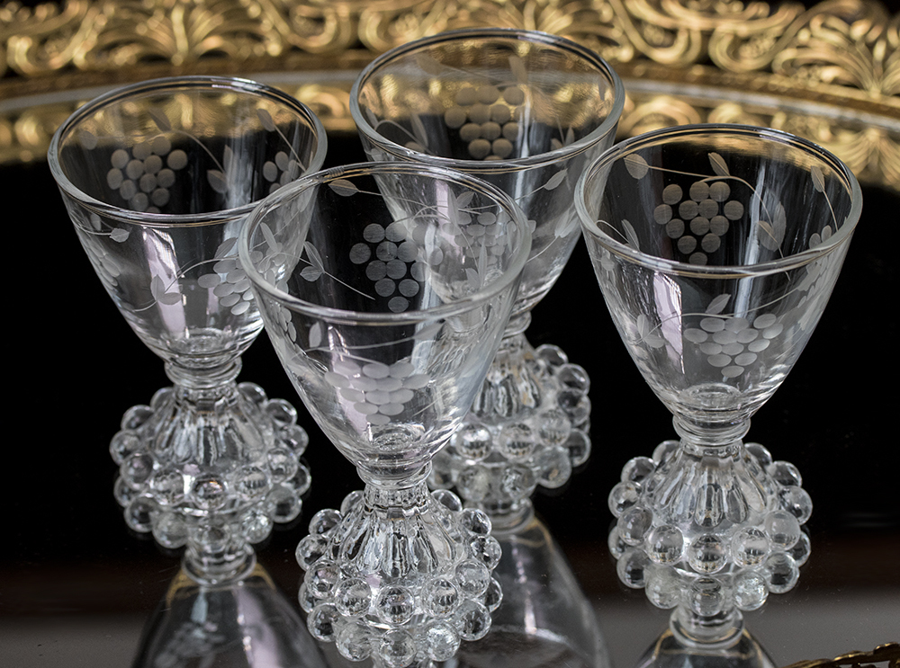 骨董 アンティーク エッジング エアーツイストグラス ゴブレット