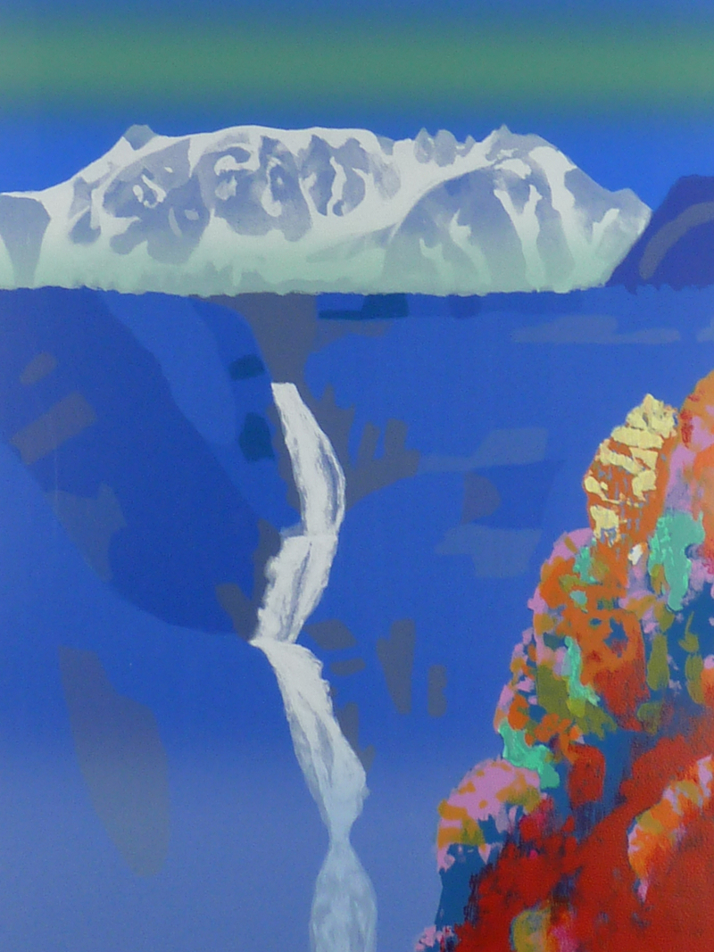 都屋】76 大島秀信「秋渓」立山シリーズ シルクスクリーン 画寸法 約