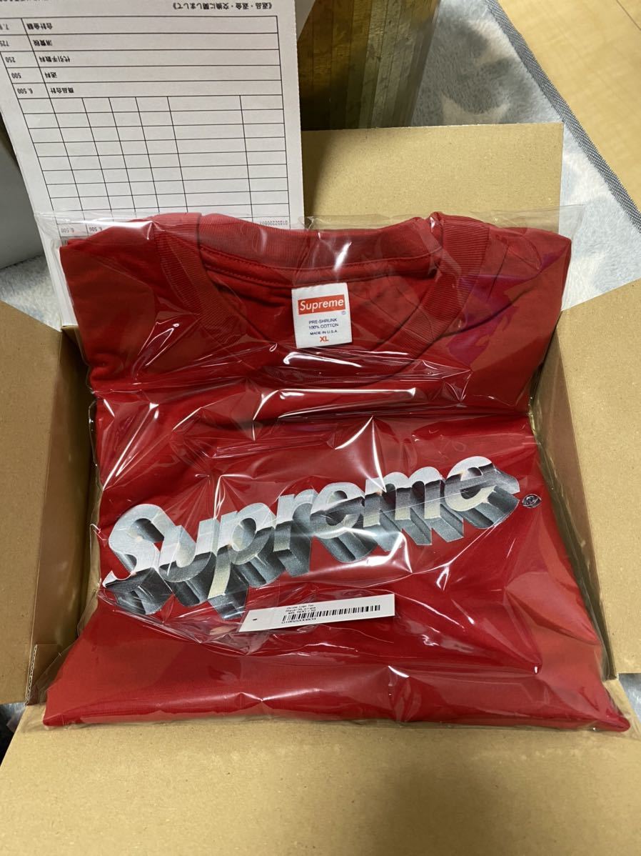 supreme chrome tee red