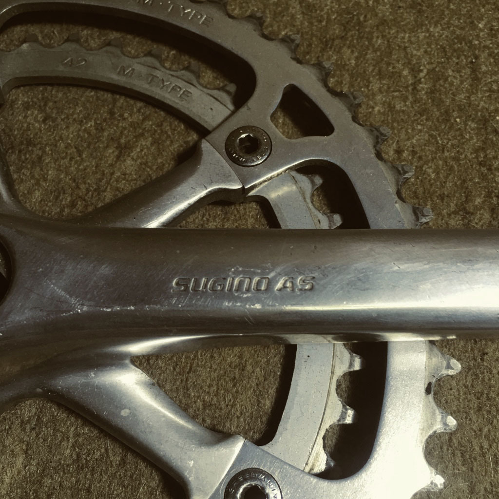 sugino クランク　165mm 45/52T SUGINO スギノクランクセットA5 165mm 52/42T M・TYPEの落札情報詳細
