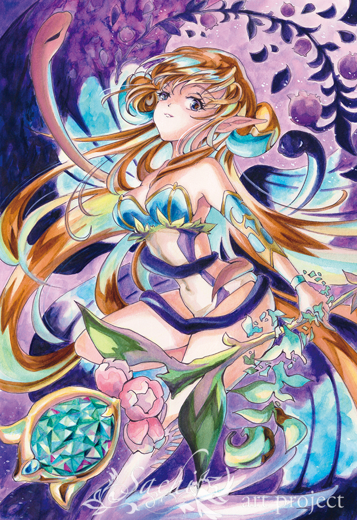 手描きイラスト / アナログ / オリジナル/ 妖精 女の子 / 水彩 / 原画 手描きイラスト / アナログ / オリジナル/ 妖精 女の子 / 水彩 / 原画