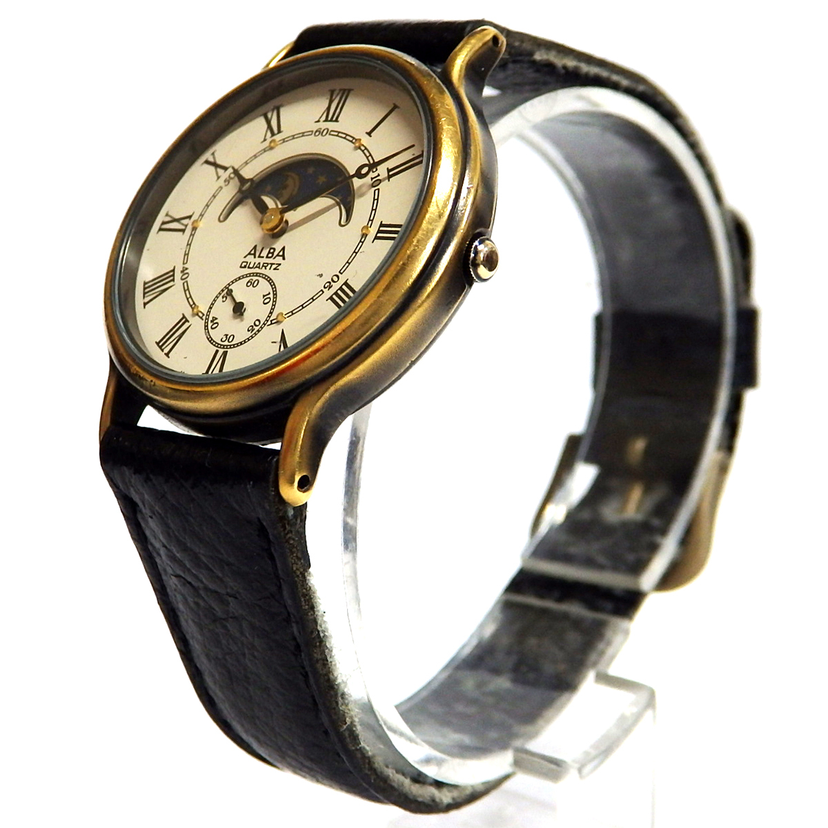 稼働品 セイコー SEIKO アルバ ALBA V806-0050 腕時計 ムーンフェイズ