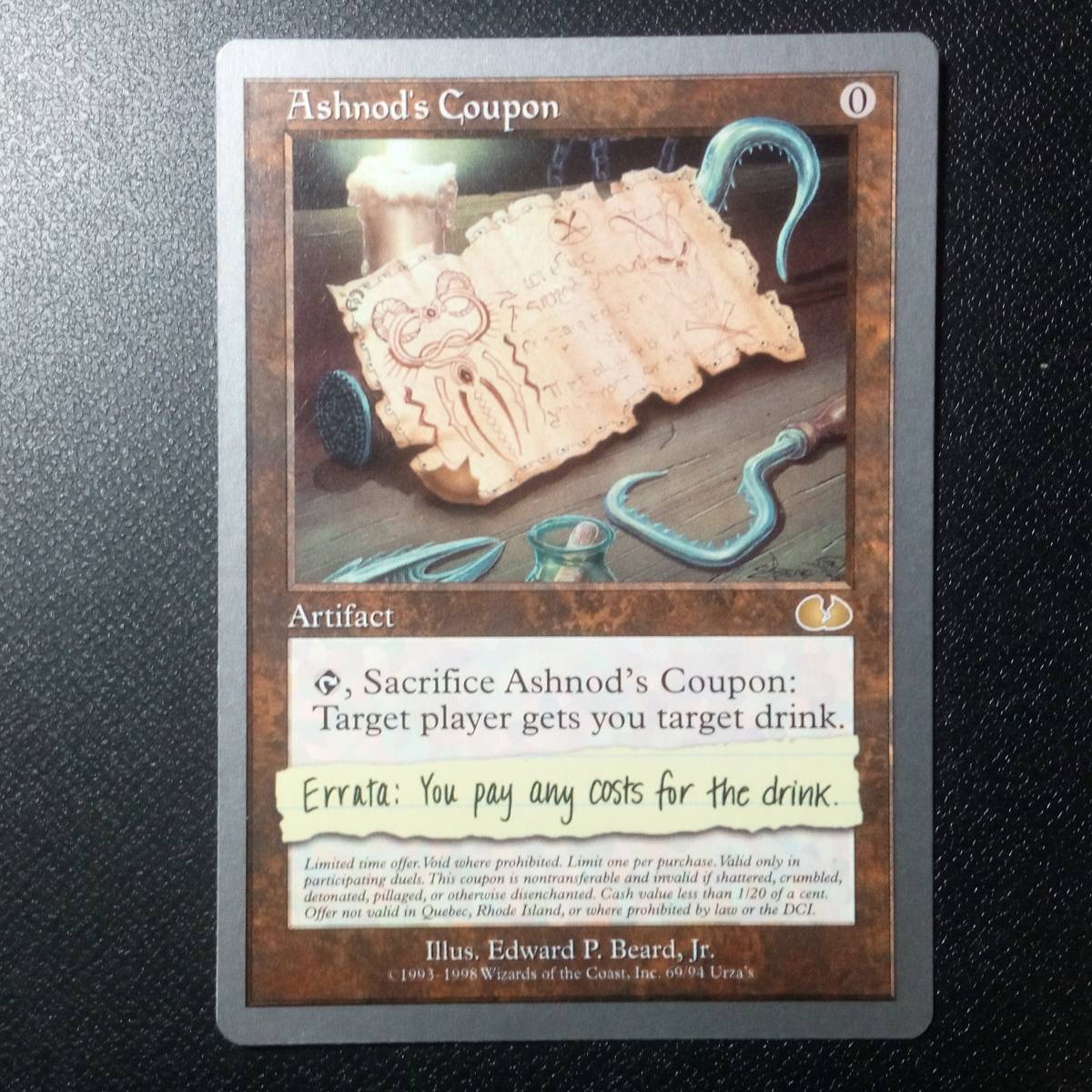 MTG Ashnod's Coupon (アシュノッドのクーポン券) 英語版 1枚の落札