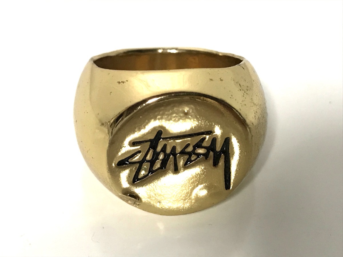 中古】STUSSY ステューシー カレッジ リング 指輪 ロゴの落札情報詳細