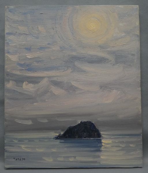 油絵F8号 岩瀬に残る風景