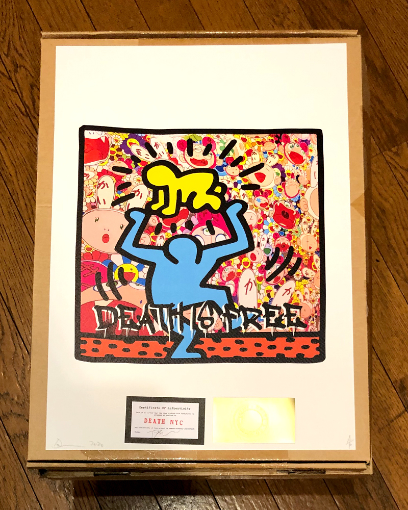 Keith Haring、Silence=Death、希少画集画、新品額装付 Keith Haring, Silence Equals Death, 1989, Screen Print